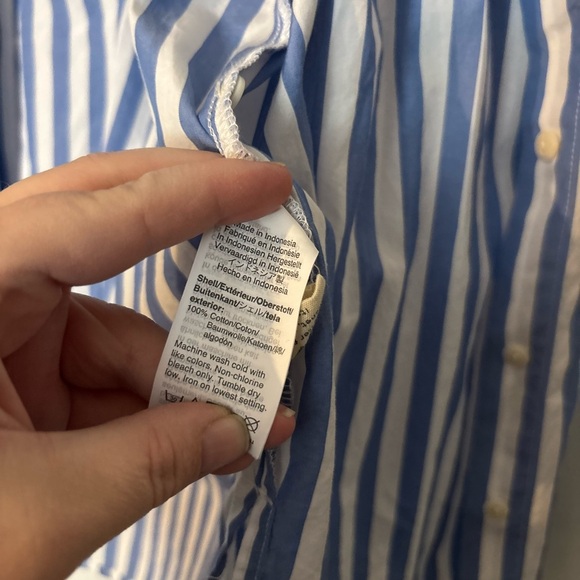 Madewell Oversized Ex-Boyfriend Shirt in Mullins Stripe Medium - Picture 6 of 7